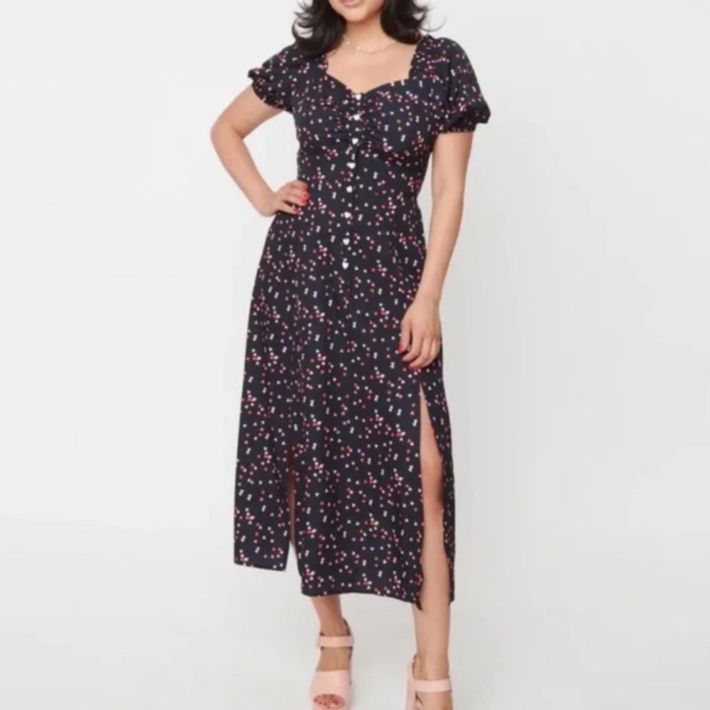 Unique Vintage Wild Hearts Run Free Midi Dress Size 1X